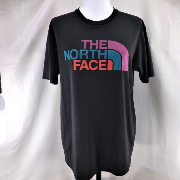 The North Face Tops - The North Face Black Short Sleeve Logo Front & Back Crew Neck T-Shirt Top L